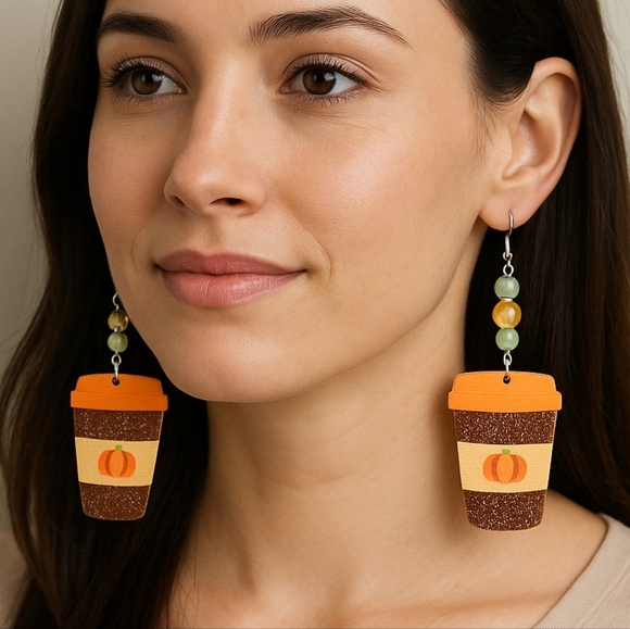 ☕️ pumpkin Spice Latte dangles - Picture 1 of 8